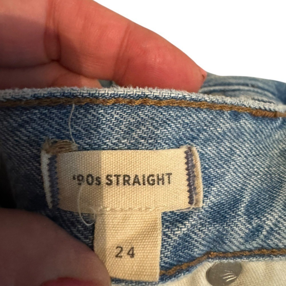 Madewell‎ Womens 90s Straight Jeans Size 24 Denim Festival Light Wash Distressed - Picture 6 of 7